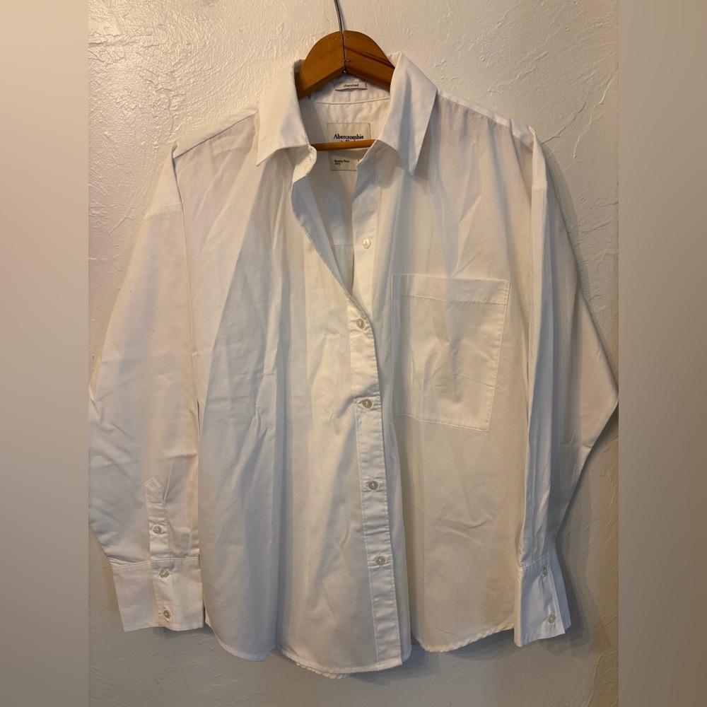 Abercrombie & Fitch Oversized Oxford White Button Down Shirt Small